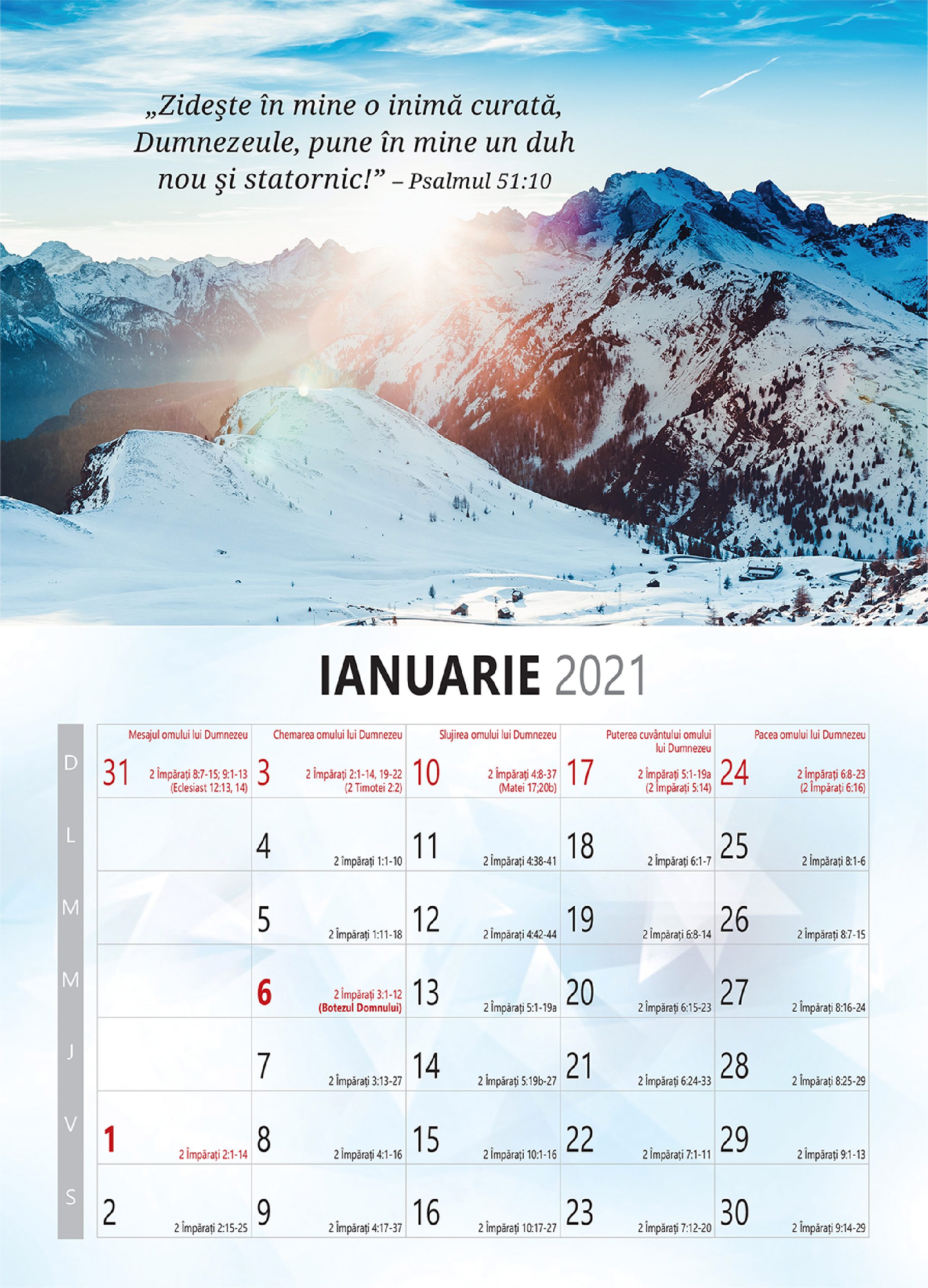Calendar A4 – 12 pagini, 2021